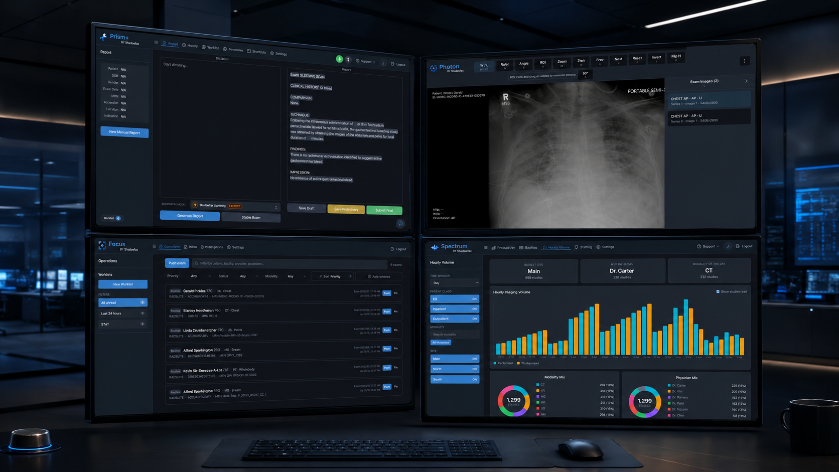 Shadowfax radiology software suite overview.